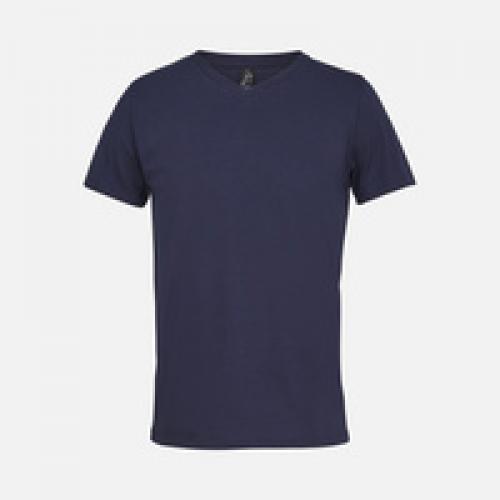 Футболка унисекс Regent с V-образным вырезом, кобальт (темно-синяя)