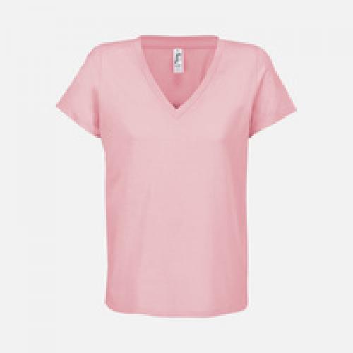 Футболка женская Regent Women с V-образным вырезом, розовая (candy)