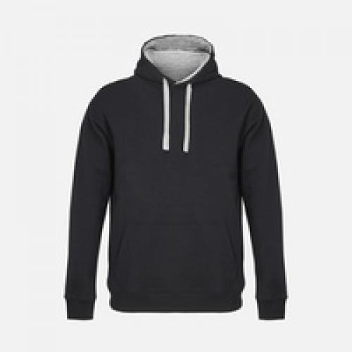 Худи унисекс Cameron, черное с серым меланжем