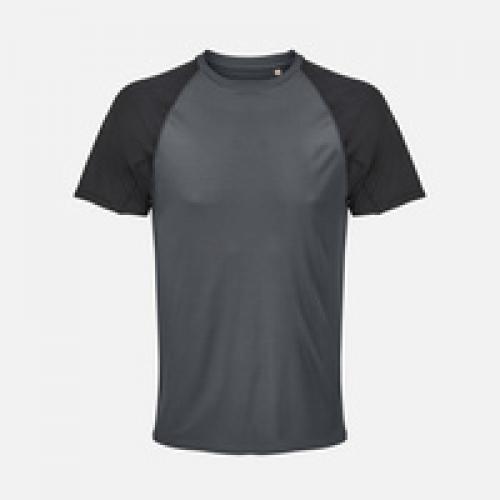 Футболка спортивная унисекс Vortex, черная с темно-серым