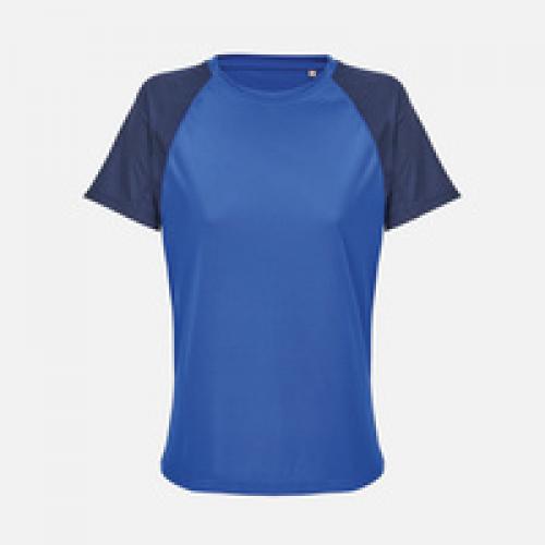 Футболка спортивная женская Vortex Women, темно-синяя с ярко-синим