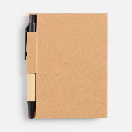 Мини-блокнот Eco Light с ручкой с черными элементами; - купить необычные подарки в Воронеже