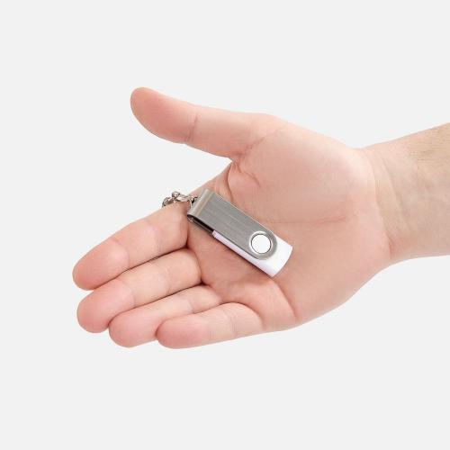 Флешка Twist, белая; - купить именные сувениры в Воронеже