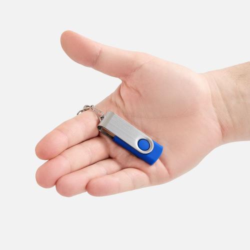 Флешка Twist, синяя; - купить именные сувениры в Воронеже