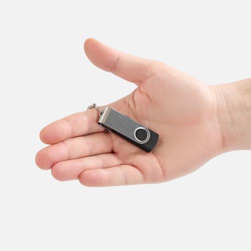 Флешка Twist, черная; - купить именные сувениры в Воронеже