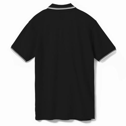 Рубашка поло мужская с контрастной отделкой Practice 270 черная; - купить необычные подарки в Воронеже