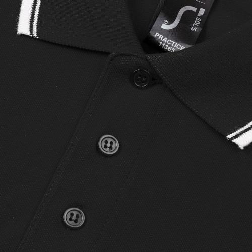Рубашка поло мужская с контрастной отделкой Practice 270 черная; - купить необычные сувениры в Воронеже