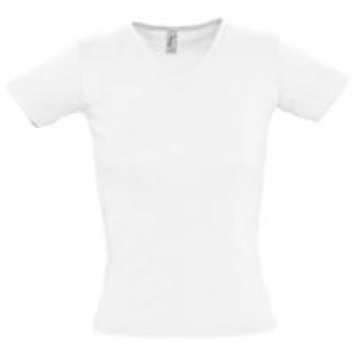 Футболка женская Lady 220 с V-образным вырезом, белая