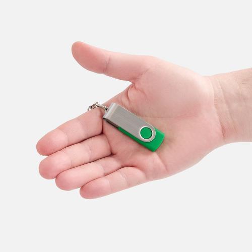 Флешка Twist, зеленая; - купить именные сувениры в Воронеже