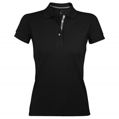 Рубашка поло женская Portland Women 200 черная; - купить бизнесс-сувениры в Воронеже