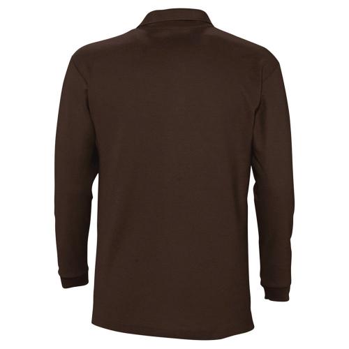 Рубашка поло мужская с длинным рукавом Winter II 210 шоколадно-коричневая; - купить необычные подарки в Воронеже