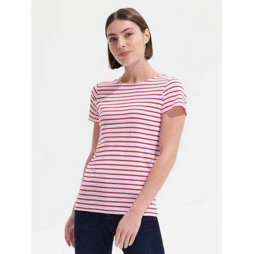 Футболка Miles Women белая с красным; - купить именные сувениры в Воронеже
