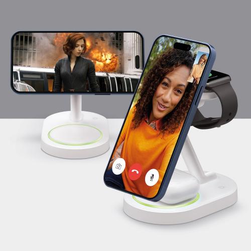 Беспроводная зарядная станция 3 в 1 MagSafe QI2 NEO, белый; - купить именные сувениры в Воронеже
