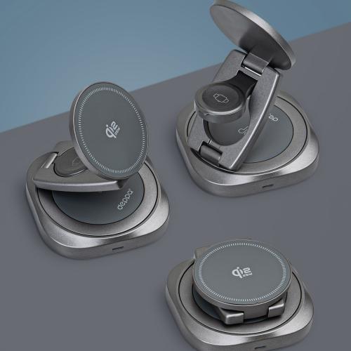 Беспроводная зарядная станция 3 в 1 QI2.2 Fold Power, Серая; - купить необычные сувениры в Воронеже