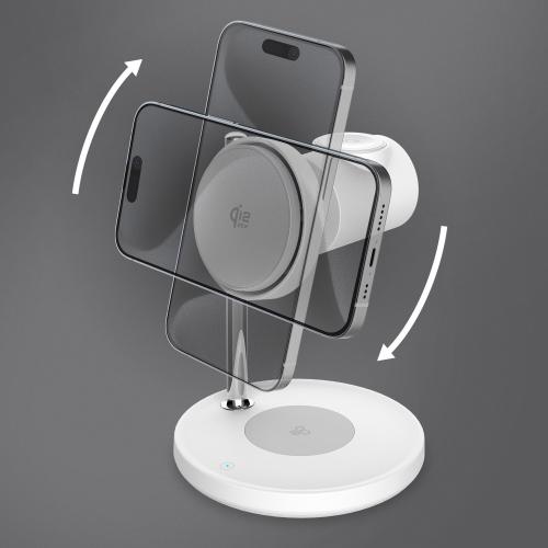 Беспроводная зарядная станция 3 в 1 QI2.2 Max Power, Белая; - купить необычные сувениры в Воронеже