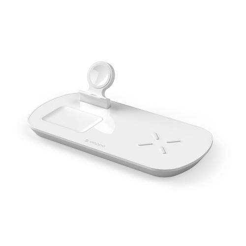 Зарядная станция 3 в 1: iPhone, Apple Watch, Airpods, беспроводная, 17,5 Вт, белая; - купить необычные подарки в Воронеже