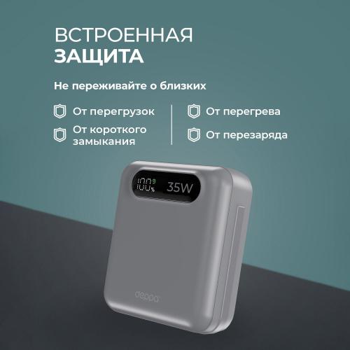 Внешний АКБ NRG Turbo Cable 10000 mAh, 35Вт, графит; - купить необычные сувениры в Воронеже