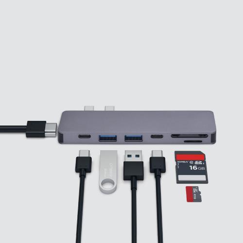 USB-C адаптер для MacBook 7-в-1, серебро; - купить необычные сувениры в Воронеже