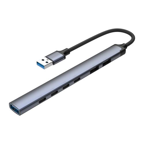 USB-хаб USB-A 3.0 + 2xUSB-A 2.0 + 4xUSB-C, серый; - купить необычные подарки в Воронеже