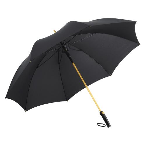 Зонт-трость 7399 Alugolf полуавтомат, черный/золотистый