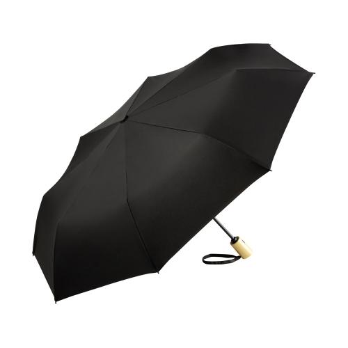Зонт складной 5429 ÖkoBrella из бамбука, полуавтомат, черный