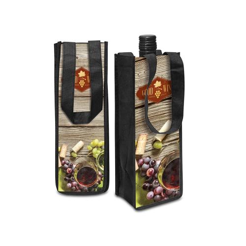 Чехол для бутылки из нетканого материала PET с возможностью полноцветной печати; - купить необычные сувениры в Воронеже