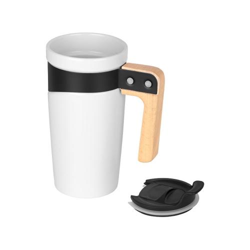 Керамическая кружка с ручкой из дерева Grotto; - купить именные сувениры в Воронеже