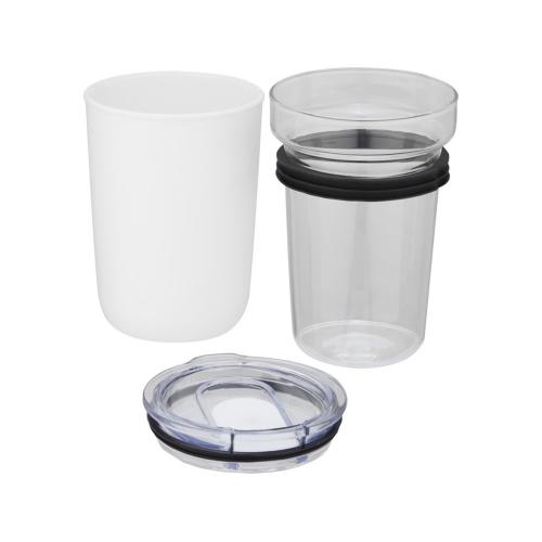 Bello, стеклянная кружка объемом 420 мл с внешней стенкой из переработанного пластика; - купить именные сувениры в Воронеже