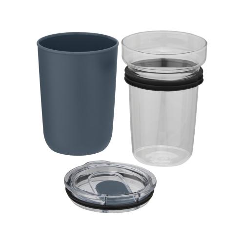 Bello, стеклянная кружка объемом 420 мл с внешней стенкой из переработанного пластика; - купить именные сувениры в Воронеже