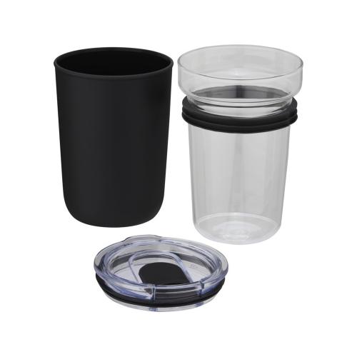 Bello, стеклянная кружка объемом 420 мл с внешней стенкой из переработанного пластика; - купить именные сувениры в Воронеже