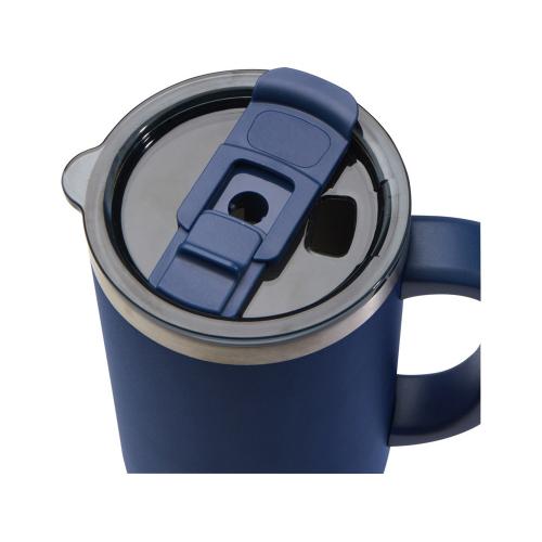 Sydney медная кружка с двойными стенками, сертифицированная согласно RCS, с вакуумной изоляцией и соломинкой; - купить подарки с логотипом в Воронеже