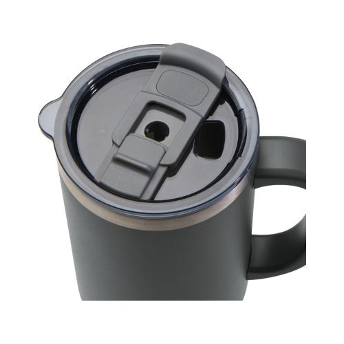 Sydney медная кружка с двойными стенками, сертифицированная согласно RCS, с вакуумной изоляцией и соломинкой; - купить подарки с логотипом в Воронеже