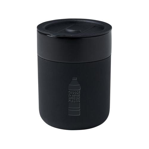 Java керамическая кружка емкостью 330 мл с силиконовой оберткой и пластиковой крышкой - сплошной черный; - купить подарки с логотипом в Воронеже