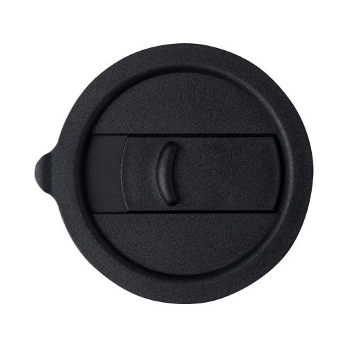 Java керамическая кружка емкостью 330 мл с силиконовой оберткой и пластиковой крышкой - сплошной черный; - купить именные сувениры в Воронеже