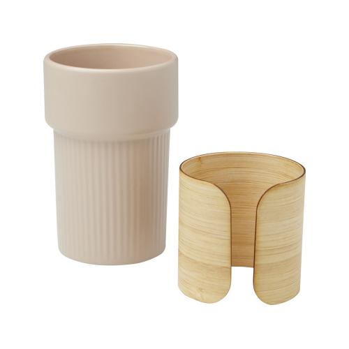 Fika стакан 340 мл с бамбуковым чехлом - бежевый овсяный; - купить необычные сувениры в Воронеже