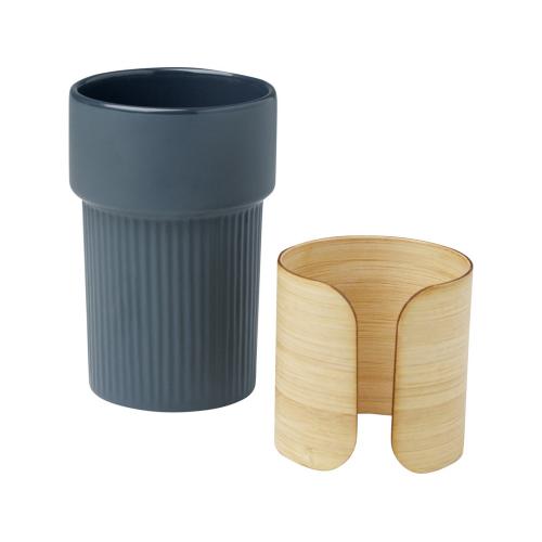 Fika стакан 340 мл с бамбуковым чехлом - Синий; - купить необычные сувениры в Воронеже