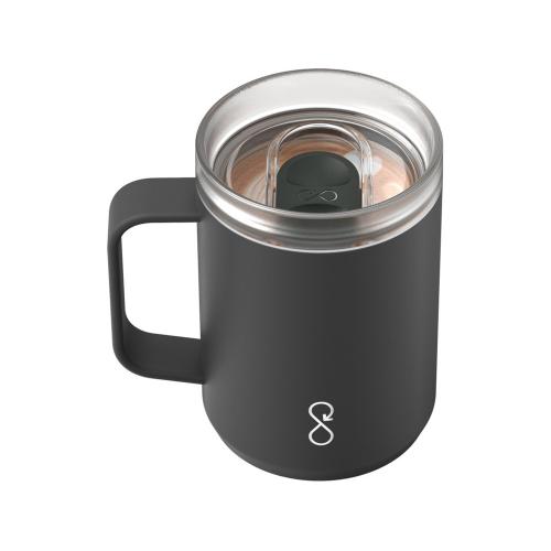 Ocean Bottle дорожная кружка-термос объемом 350 мл - Черный; - купить именные сувениры в Воронеже
