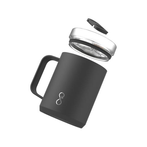 Ocean Bottle дорожная кружка-термос объемом 350 мл - Черный; - купить необычные сувениры в Воронеже