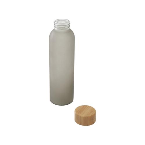 Lume бутылка из матового содово-известкового стекла объемом 500 мл с бамбуковой крышкой - Серый; - купить необычные сувениры в Воронеже