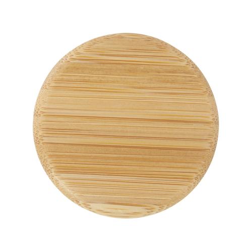 Lume бутылка из матового содово-известкового стекла объемом 500 мл с бамбуковой крышкой - Серый; - купить именные сувениры в Воронеже