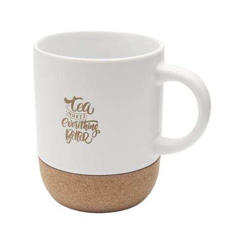 Billie керамическая кружка объемом 300 мл с пробковыми деталями и матовой отделкой; - купить именные сувениры в Воронеже