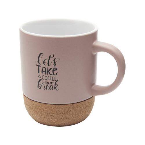 Billie керамическая кружка объемом 300 мл с пробковыми деталями и матовой отделкой; - купить именные сувениры в Воронеже