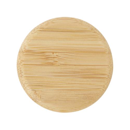 Стеклянная бутылка для воды Porto объемом 500 мл с силиконовой ручкой и бамбуковой крышкой - Прозрачный; - купить именные сувениры в Воронеже