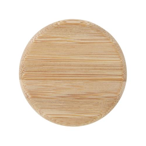 Стеклянная бутылка для воды Porto объемом 500 мл с силиконовой ручкой и бамбуковой крышкой - Серый; - купить именные сувениры в Воронеже