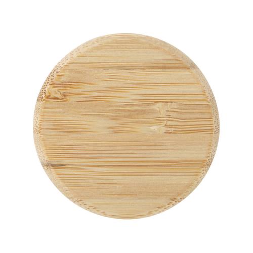 Стеклянная бутылка для воды Porto объемом 500 мл с силиконовой ручкой и бамбуковой крышкой - сплошной черный; - купить именные сувениры в Воронеже