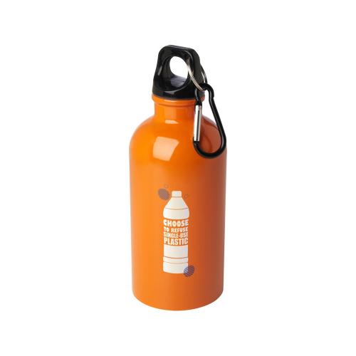 Одностенная бутылка для воды с карабином Oregon, изготовленная из нержавеющей стали, сертифицированной по стандарту RCS; - купить именные сувениры в Воронеже