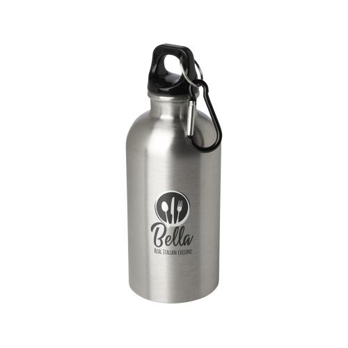 Одностенная бутылка для воды с карабином Oregon, изготовленная из нержавеющей стали, сертифицированной по стандарту RCS; - купить именные сувениры в Воронеже