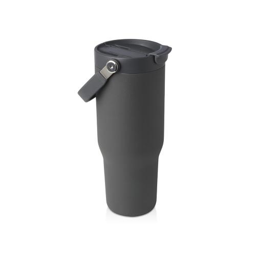 Термостакан Bronx объемом 900 мл из меди и переработанной нержавеющей стали, сертифицированной по стандарту RCS, с вакуумной изоляцией и крышкой с двойной функцией - Серый