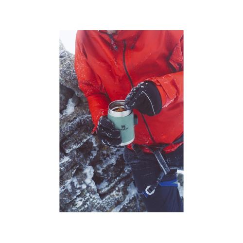 Банка для еды объемом 400 мл с ложкой-вилкой Stanley Legendary - черный матовый; - купить подарки с логотипом в Воронеже