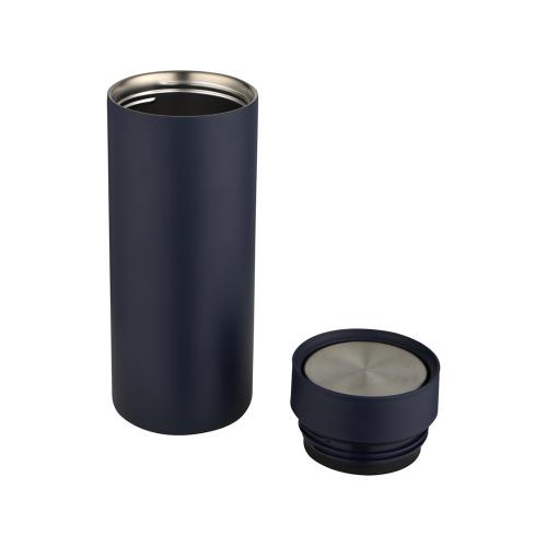 Illuminate бутылка для воды объемом 650 мл из переработанной нержавеющей стали RCS с двойными стенками и набором из 3 крышек - Синий Navy; - купить именные сувениры в Воронеже